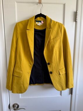 Boden Mustard Yellow Tailored Ponte Blazer, 4R